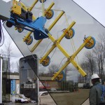 explore1 technician rotates a big 2500 lbs bronze glass IG Unit